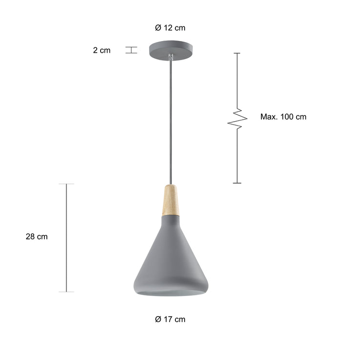 QUVIO Hanglamp langwerpig grijs - QUV5134L-GREY