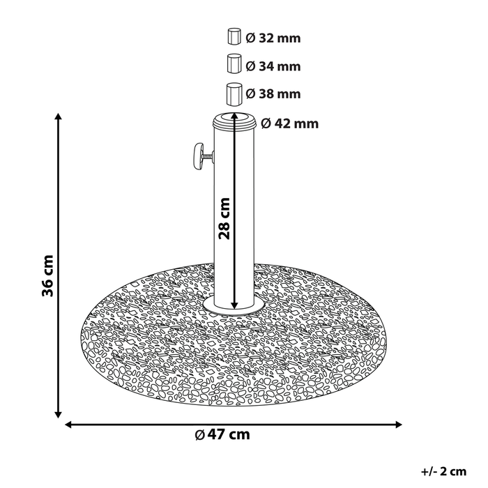 Beliani - CEVO - Parasolvoet - Wit - Beton