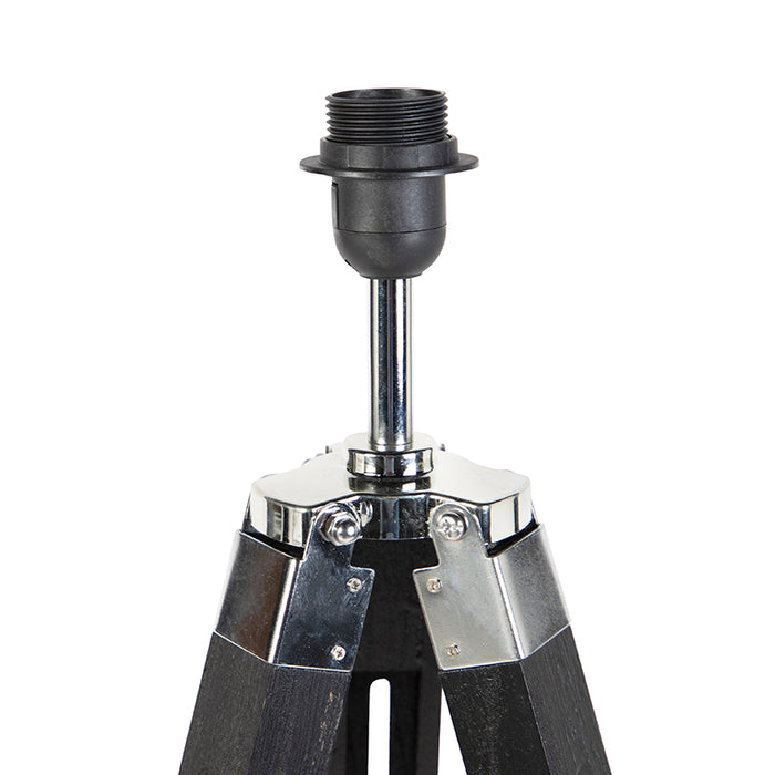 QAZQA Vloerlamp zwart zonder kap - Tripod