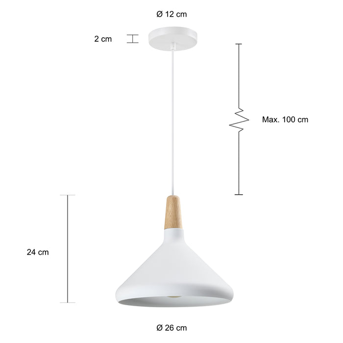 QUVIO Hanglamp rond wit - QUV5133L-WHITE