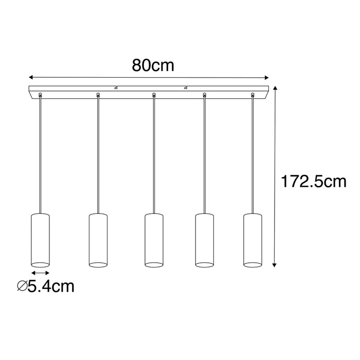 QAZQA Moderne hanglamp zwart 5-lichts - Jeana