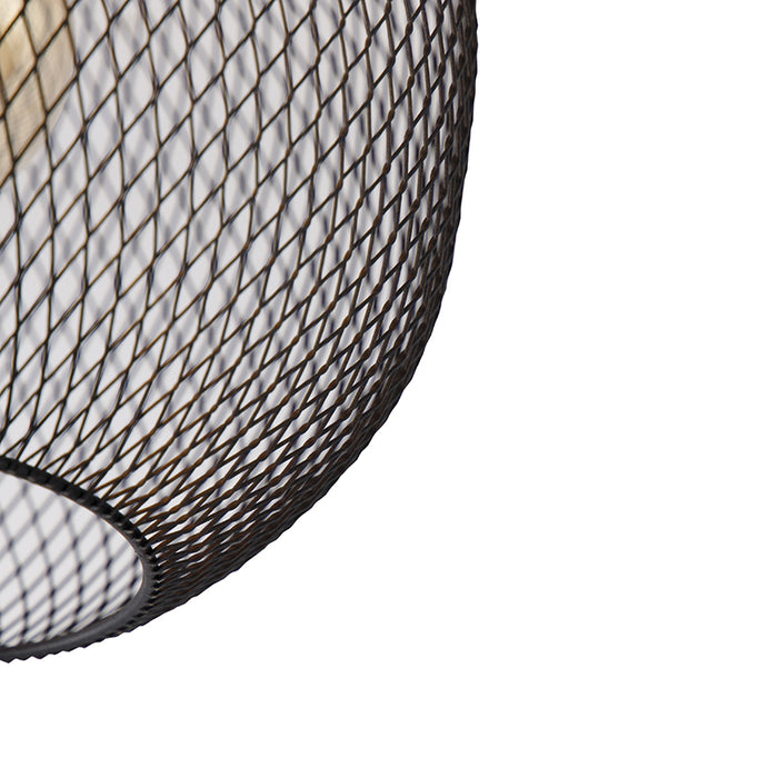 QAZQA Moderne plafondlamp zwart 30 cm - Mesh Ball