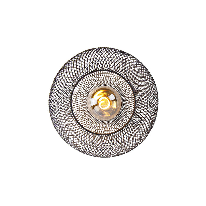 QAZQA Moderne plafondlamp zwart 30 cm - Mesh Ball