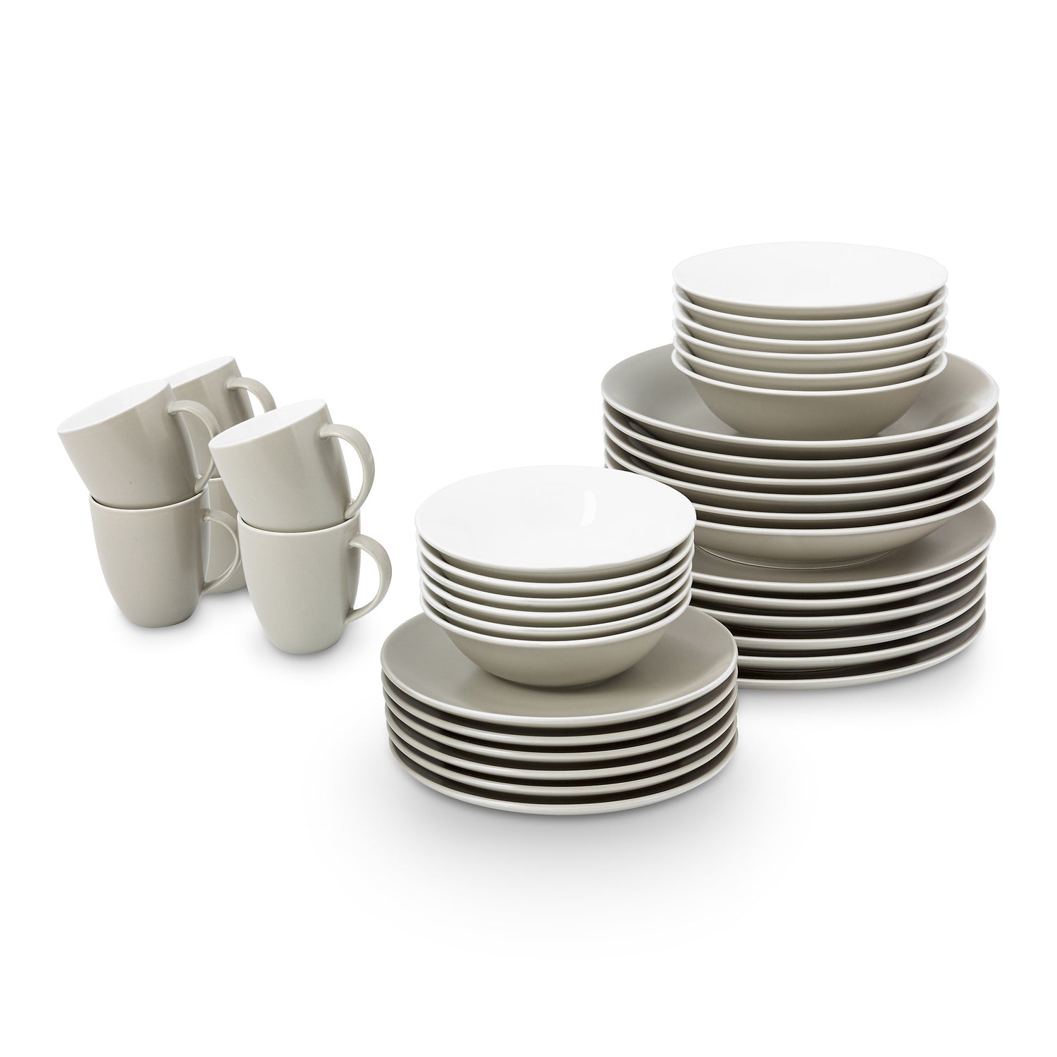 vtwonen Raw Matt Flax Serviesset 36-delig - Sand