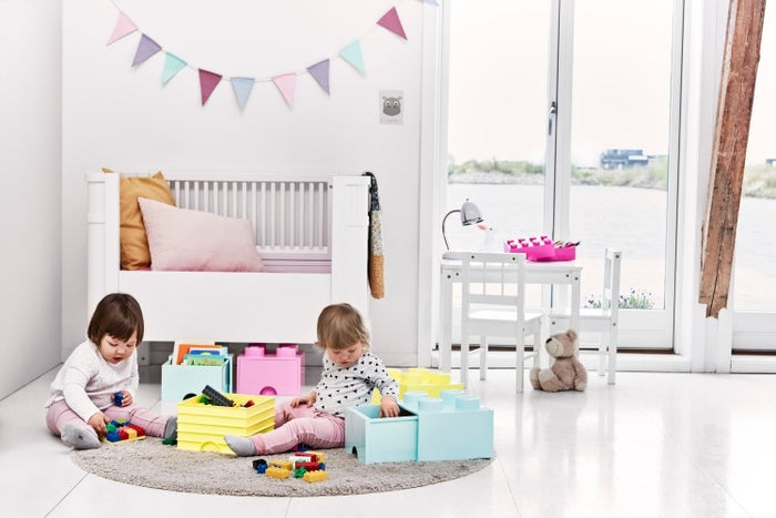 LEGO - Opberglade Brick 4, Aquablauw - LEGO