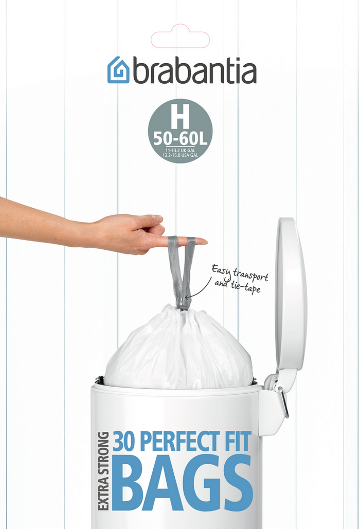 Brabantia Type H PerfectFit Afvalzak Dispenser 50-60 Liter - 30 zakken