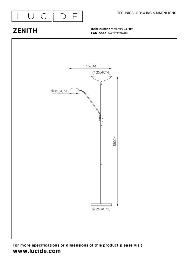 Lucide ZENITH Leeslamp - Mat Goud | Messing