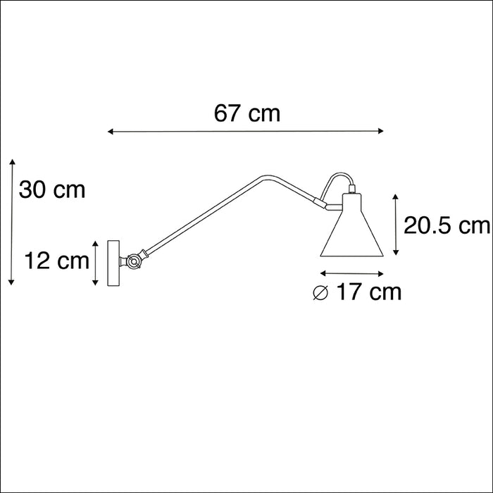 QAZQA Design wandlamp zwart verstelbaar - Luna