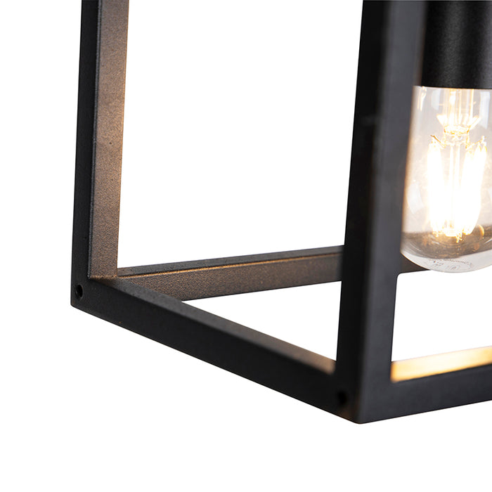 QAZQA Smart industriële hanglamp zwart incl. 4 WiFi A60 - Cage