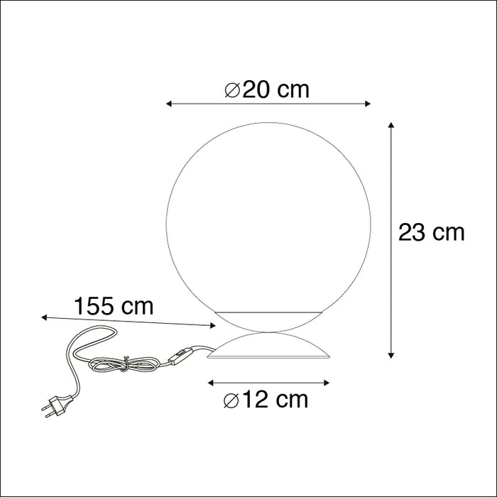 QAZQA Art deco tafellamp messing met zwart glas - Pallon