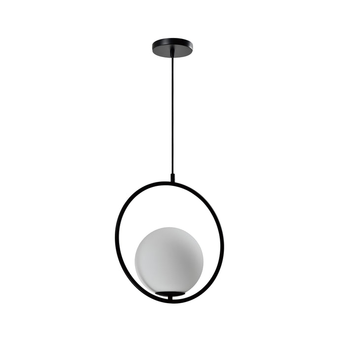 QUVIO Hanglamp glas rond zwart - QUV5122L-BLACK