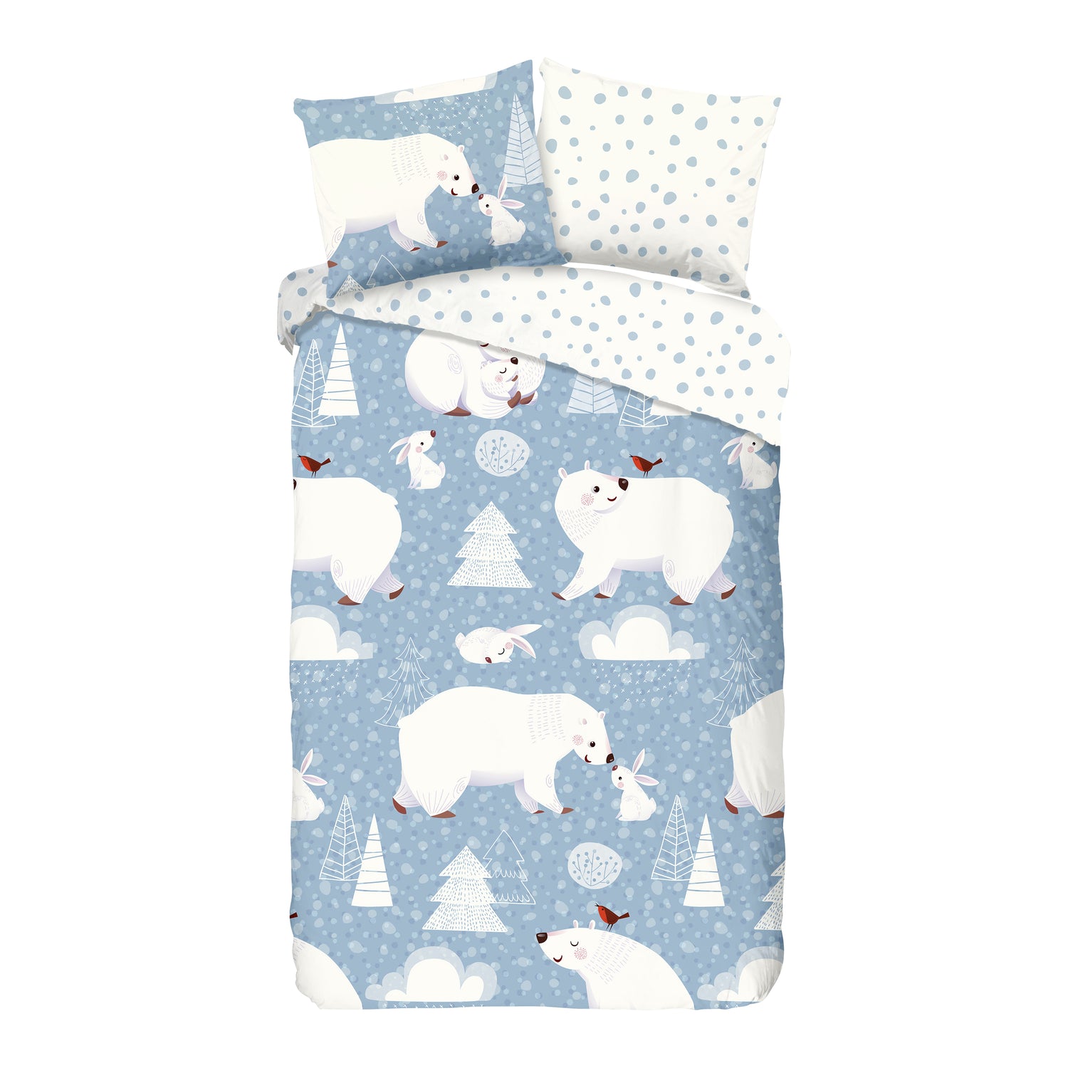 Good Morning Northpole Kinder Dekbedovertrek 140 x 220 cm - Blauw