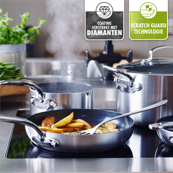 GreenPan Barcelona Evershine Wokpan Ø 30 cm - Zilver