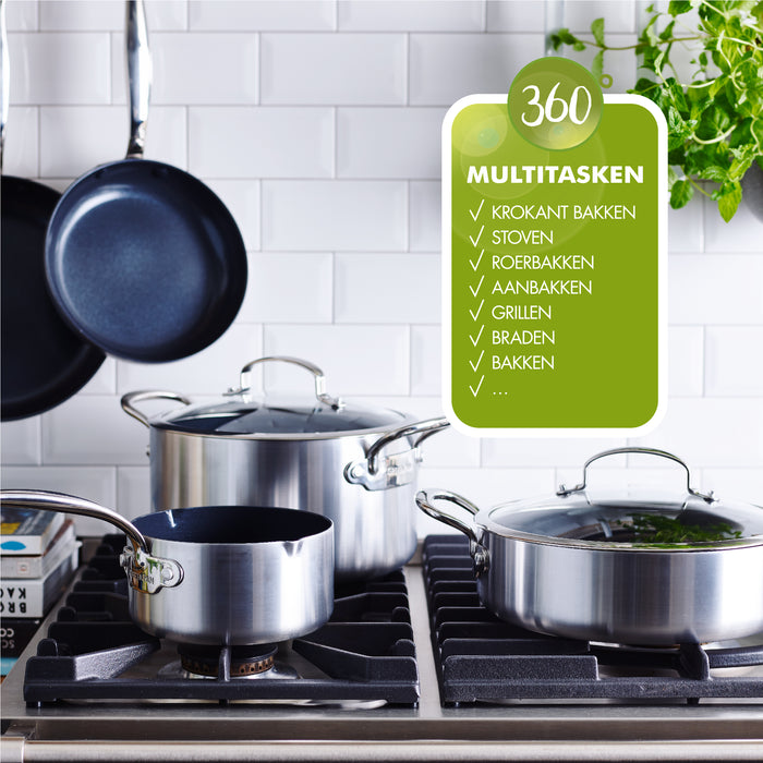 GreenPan Barcelona Evershine Wokpan Ø 30 cm - Zilver