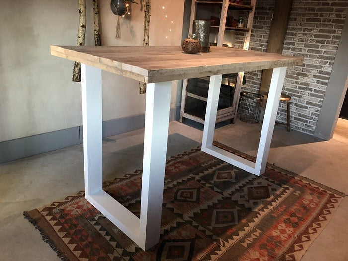 Wood4you - Bartafel New England steigerhout - 180Lx110Hx74D cm wit