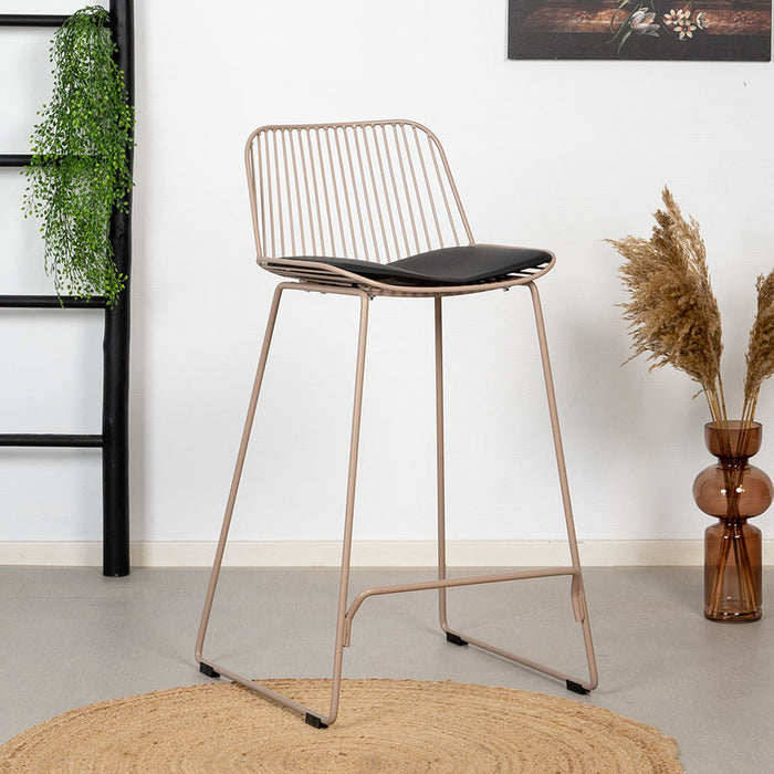 Livin24 Design barkruk Jenny taupe 67 cm - Barkrukken set van 2