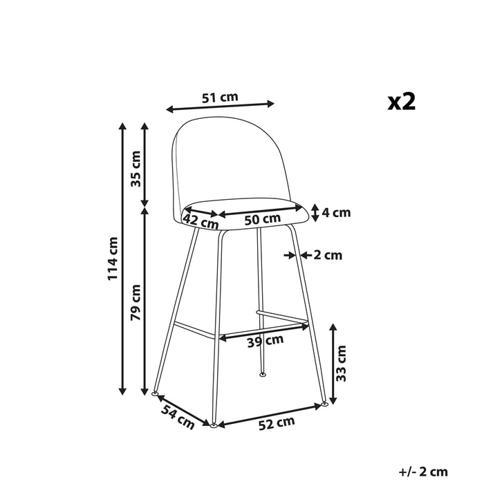 Beliani - ARCOLA - Barkruk - Smaragdgroen - Fluweel
