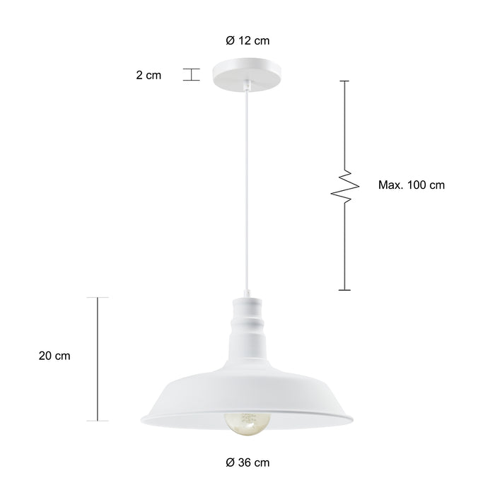 QUVIO Hanglamp rond wit- QUV5158L-WHITE