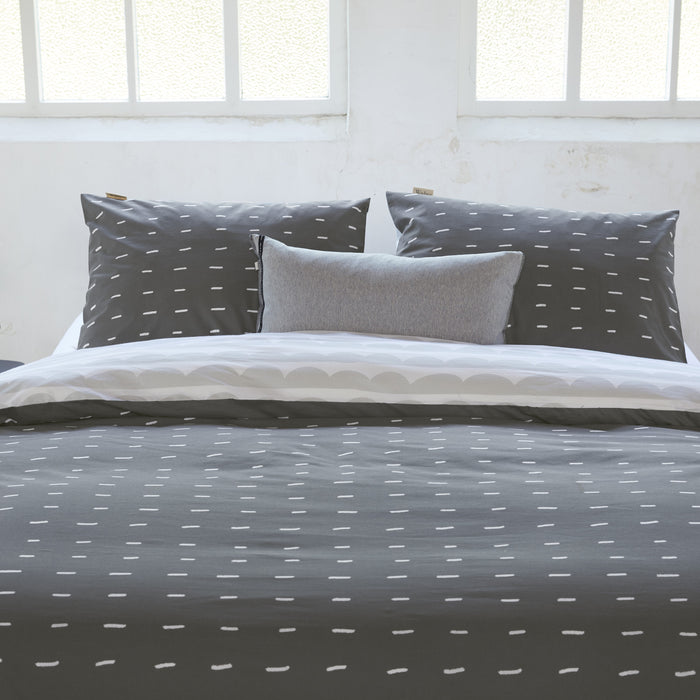 Walra More Dashes Dekbedovertrek 240 x 220/240 cm - Off black