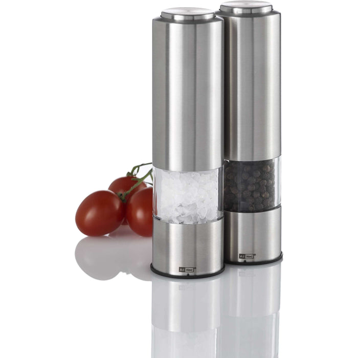 AdHoc - Elektrische Peper- en Zoutmolen RVS, 2 stuks - AdHoc