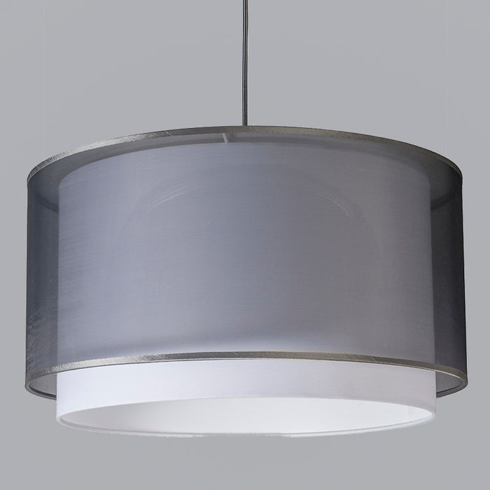 QAZQA Moderne hanglamp met kap  zwart|wit 47|25 - Duo