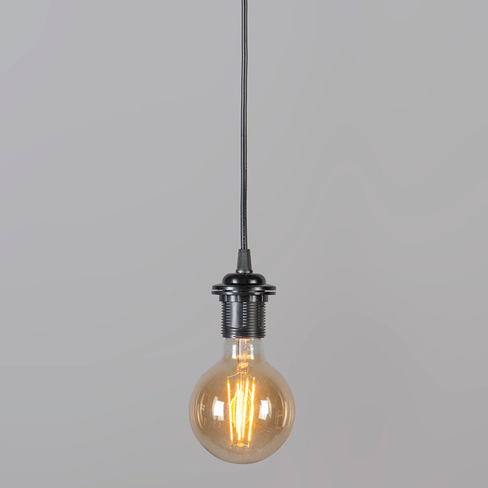 QAZQA Moderne hanglamp met kap  zwart|wit 47|25 - Duo