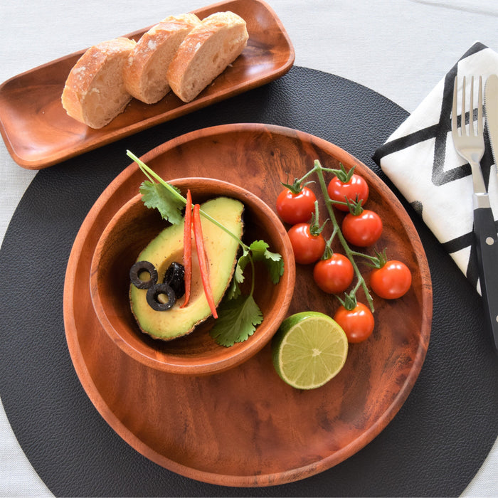 Khaya houten kommetjes Ø 12 cm - set van 2