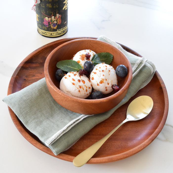 Khaya houten kommetjes Ø 12 cm - set van 2