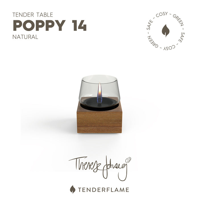 TenderFlame Poppy 14 Kandelaar - Oak Natural