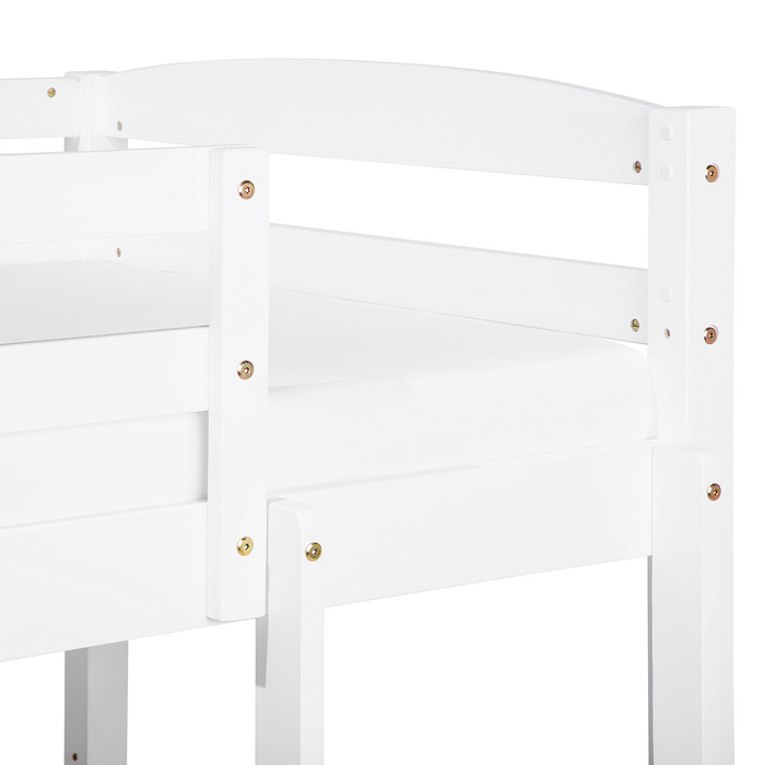 Beliani-REGAT -Stapelbed met opbergruimte-Wit-90 x 200 cm-Dennenhout