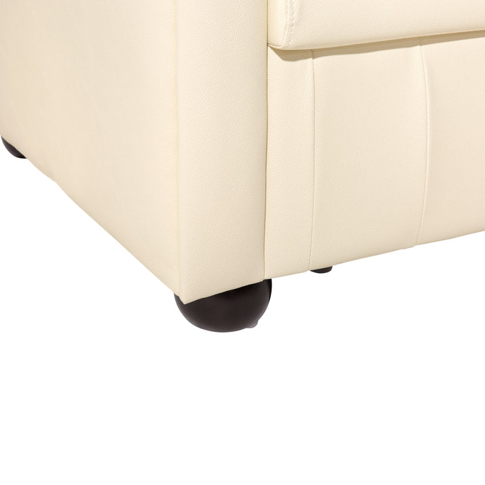 Beliani - CHESTERFIELD - Chesterfield bank 2-zits - Beige - Leer