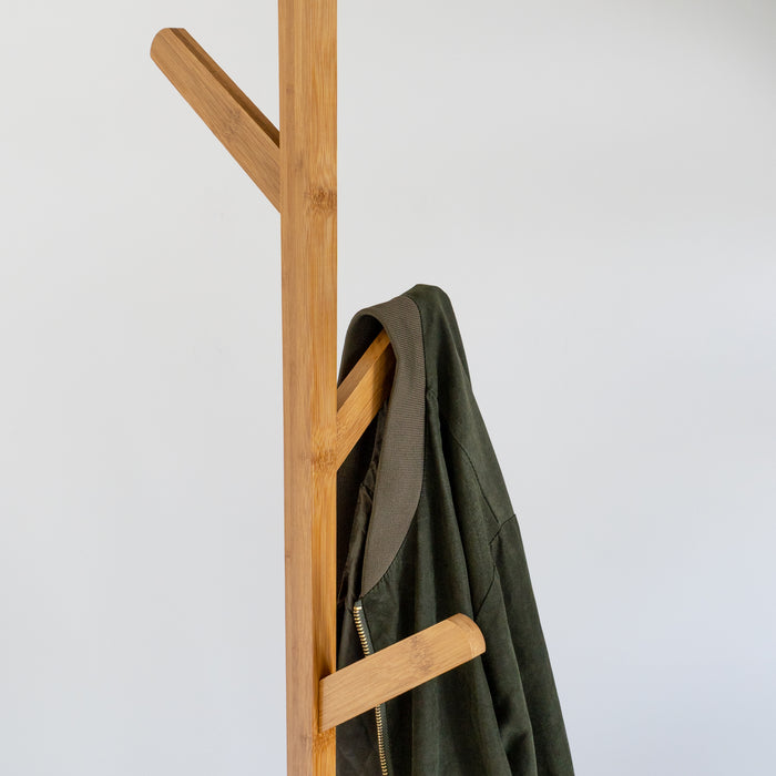 QUVIO Staande kapstok met plank - Licht bruin