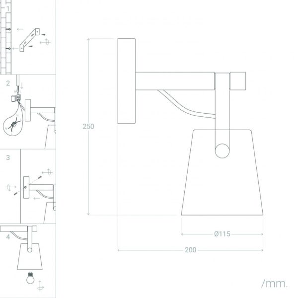 Bussandri Wandlamp scandinavisch - Metaal - Wit