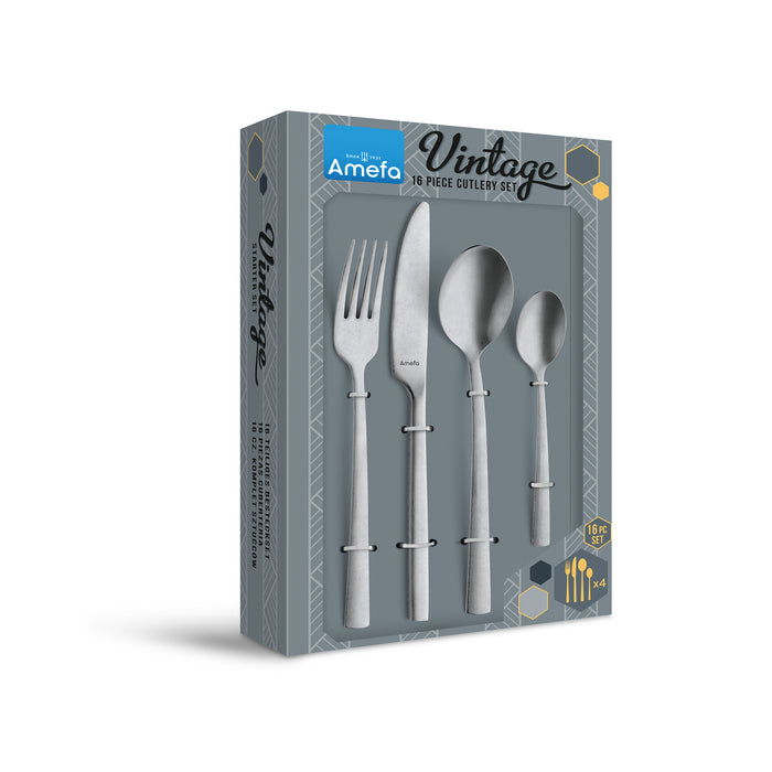 Amefa Manille Bestekset 16-delig - Stonewash