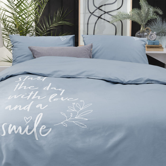 Walra Smile with Love Dekbedovertrek 200 x 220/240 cm - Jeans blauw