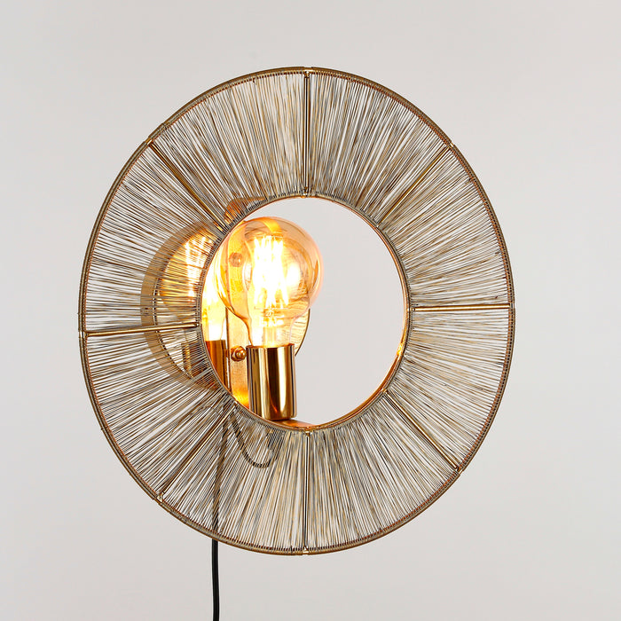 Mica Decorations Bodil Wandlamp - H18 x Ø40 cm - Metaal - Goud