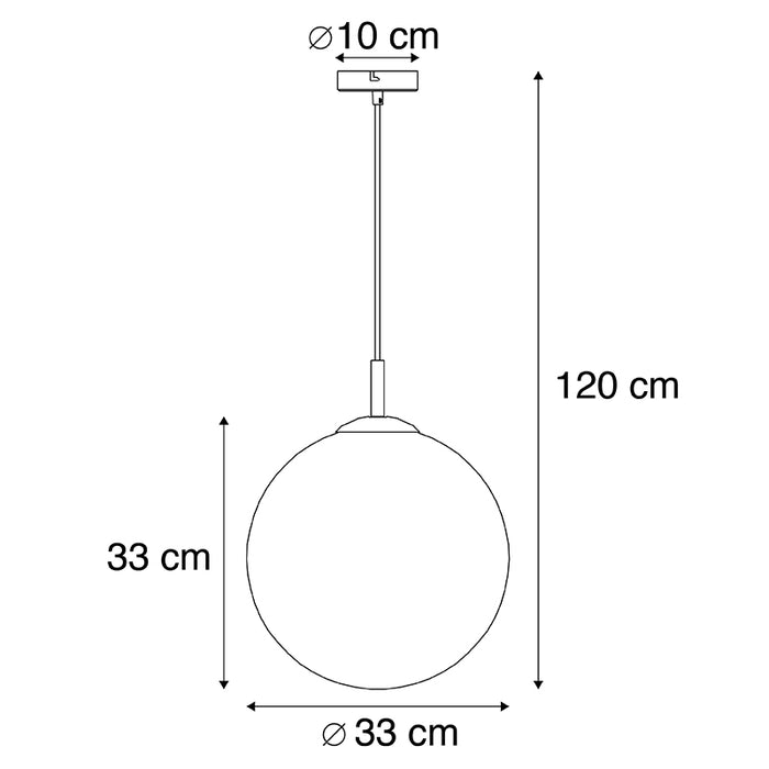 QAZQA Art Deco hanglamp messing met oceaanblauw glas 33 cm - Pallon