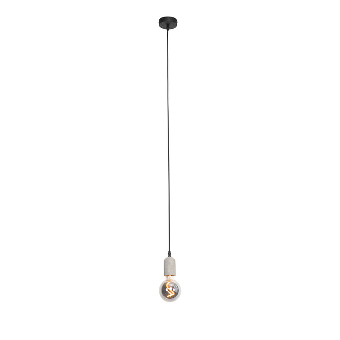 QAZQA Hanglamp pedra - Zwart - Industrieel - D 9cm