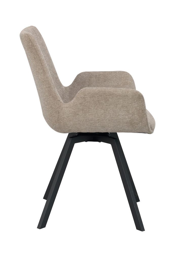Rowico Norwell Draaibare Eetkamerstoel - Set Van 2 - Beige Stof