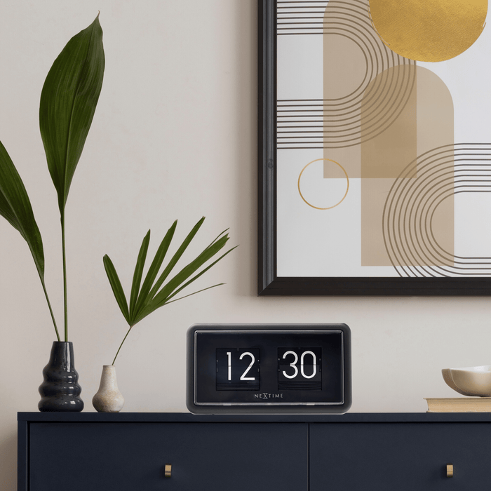 NeXtime - NeXtime - Flip Klok  - Tafel of Wandklok -Oranje|Zwart
