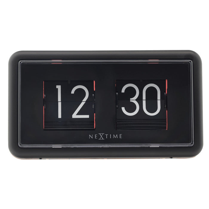 NeXtime - NeXtime - Flip Klok  - Tafel of Wandklok -Oranje|Zwart