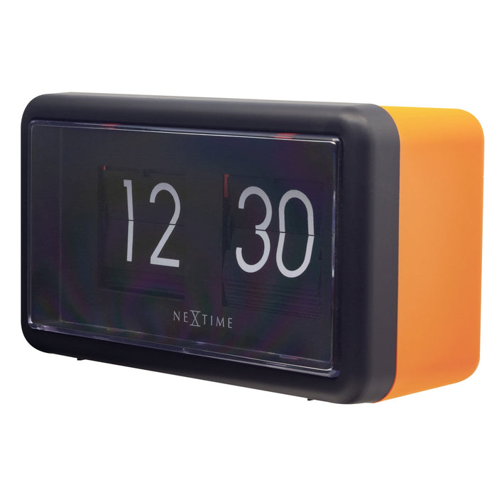 NeXtime - NeXtime - Flip Klok  - Tafel of Wandklok -Oranje|Zwart