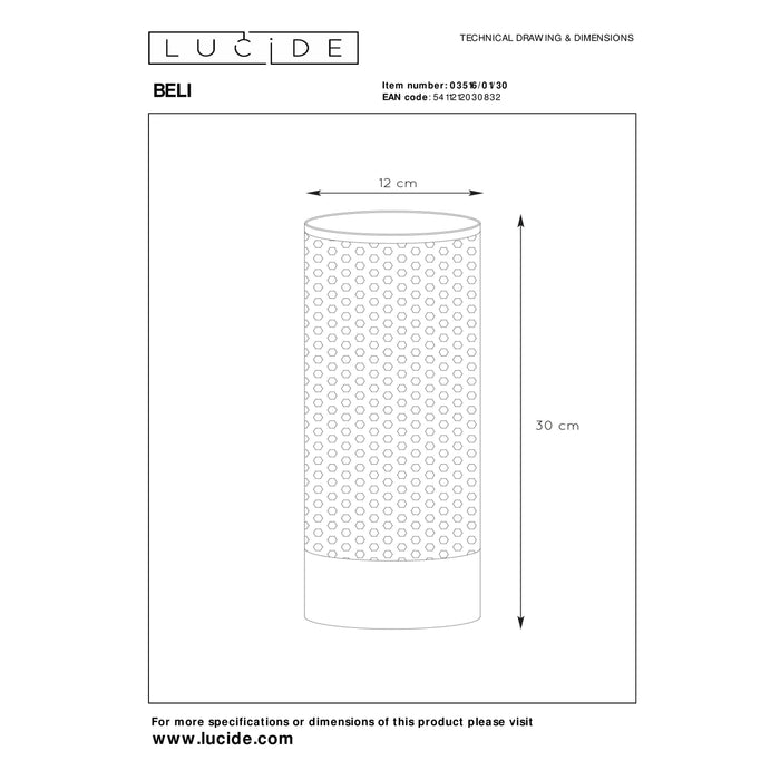 Lucide BELI Tafellamp - Zwart
