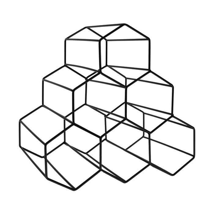 QUVIO Wijnrek voor 6 flessen metaal - Zwart