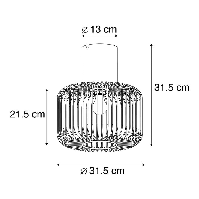 QAZQA Design plafondlamp zwart draad 31,5cm - Baya