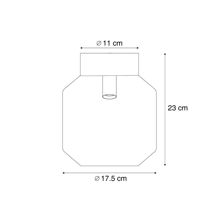 QAZQA Moderne plafondlamp zwart met smoke glas - Stiklo