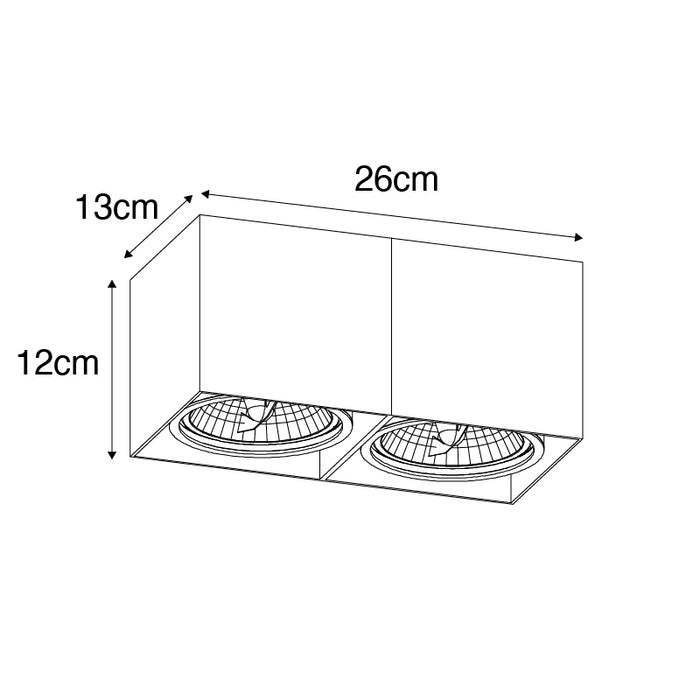 QAZQA Design spot wit rechthoekig AR111 2-lichts - Box
