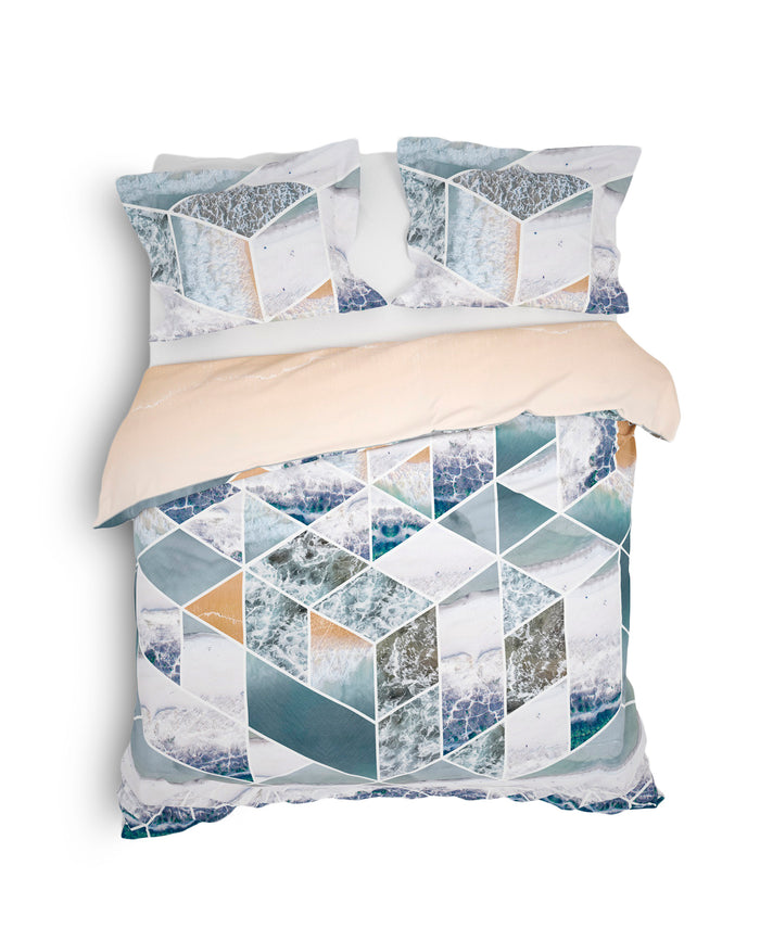 Heckett Lane Dekbedovertrek Katoen Satijn Carey - storm blue