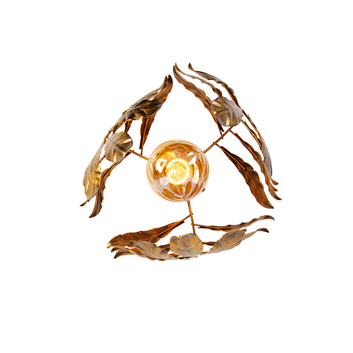 QAZQA Vintage plafondlamp antiek goud 30 cm - Linden