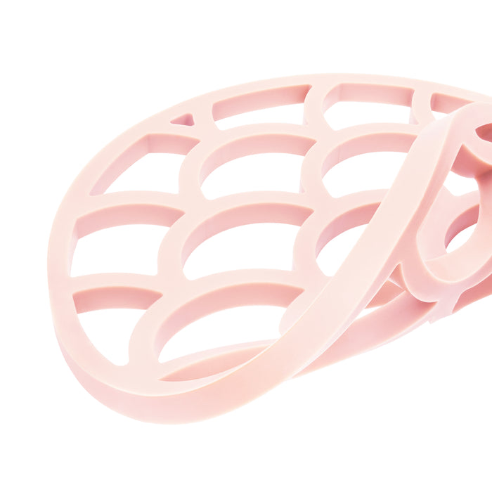 Krumble Siliconen pannenonderzetter rond met schubben patroon - Roze